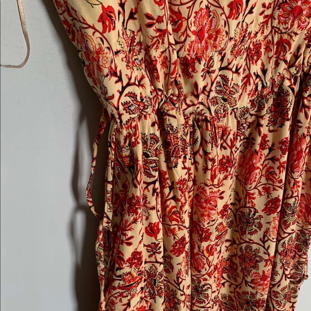 Cleo Sleeveless Red and Cream Maxi Sundress - Picture 8 of 9